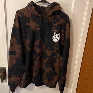Skelton hand tie dye sweatshirt